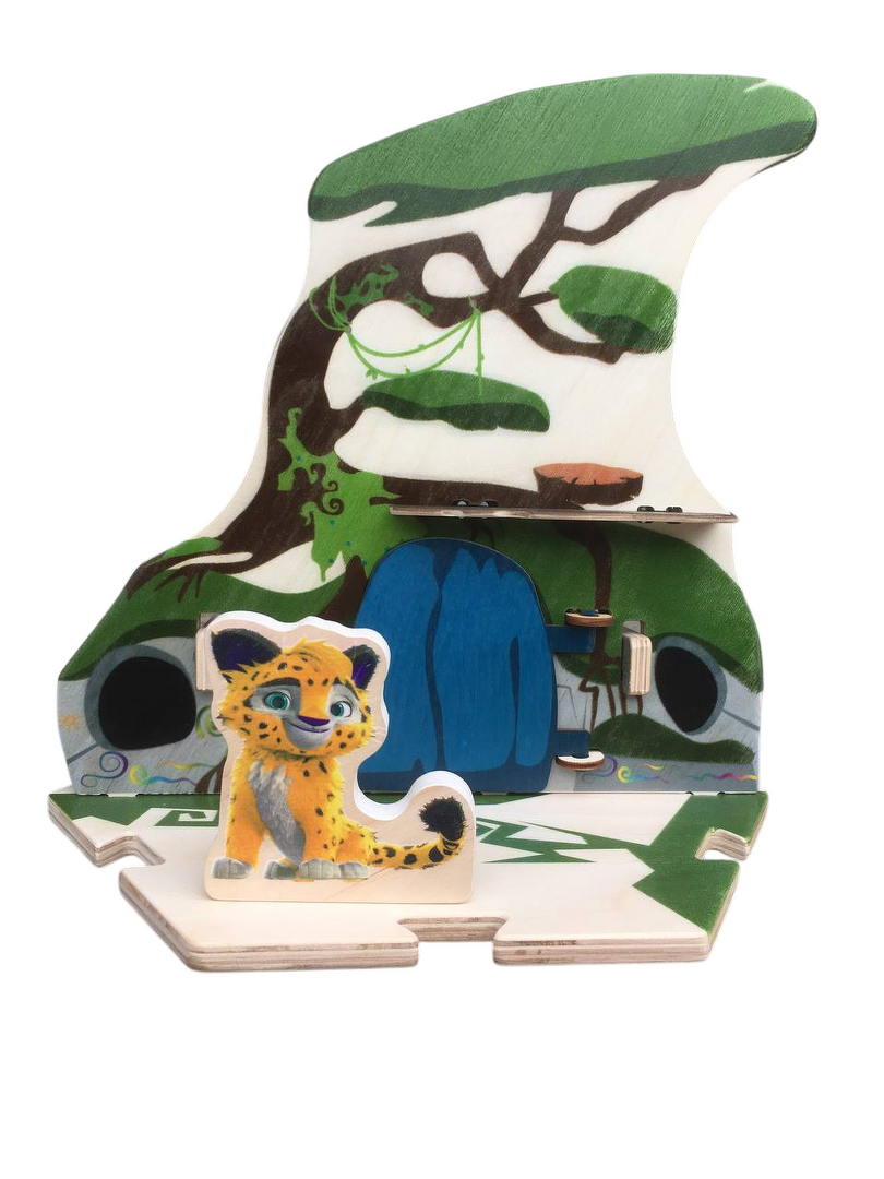 Деревянный игровой домик-конструктор «Дом Лео» из мультфильма «Лео и Тиг»